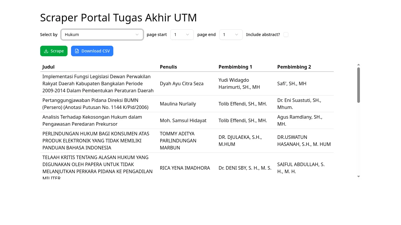 Scraper Portal Tugas Akhir